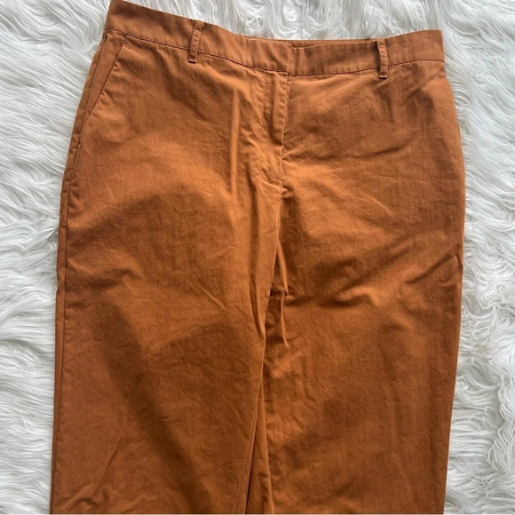 NWOT Lafayette 148 New York Clinton Ankle Pants Cotton Blend Rich Clay Brown 12 - Picture 4 of 11